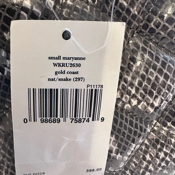 NWT Kate Spade Gorgeous quilted Small Maryanne Gold Coast Snakeskin Bag - Picture 6 of 10